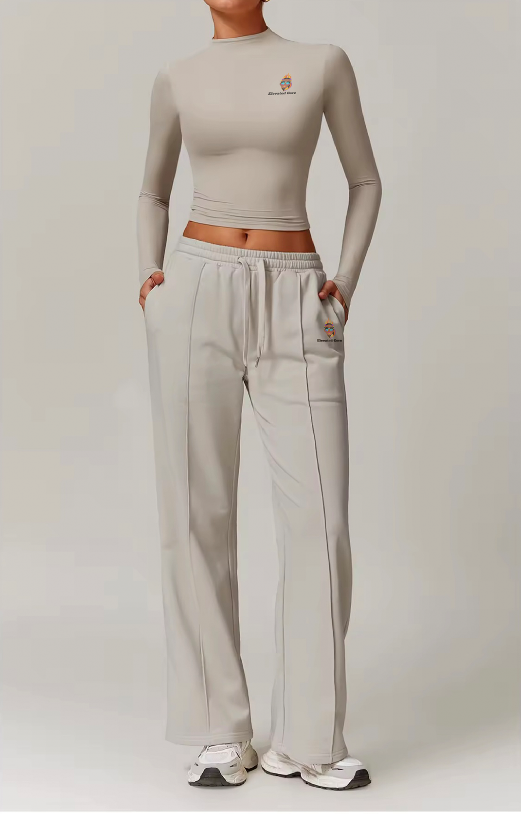 Mock Neck Long Sleeve Crop Top