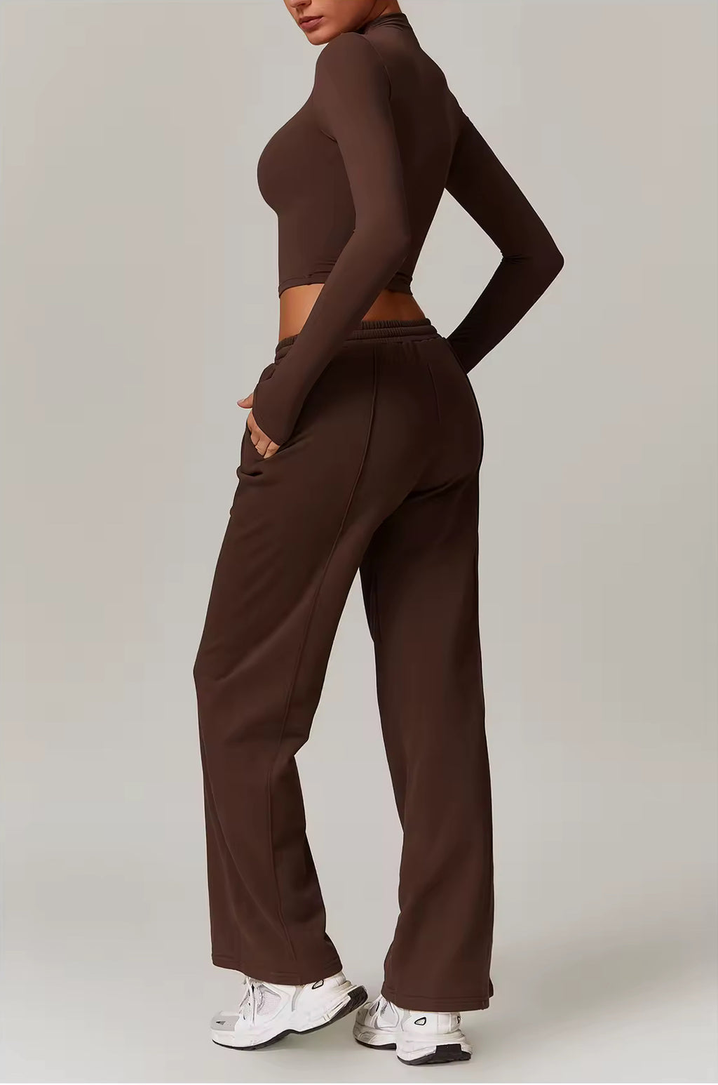 Mock Neck Long Sleeve Crop Top